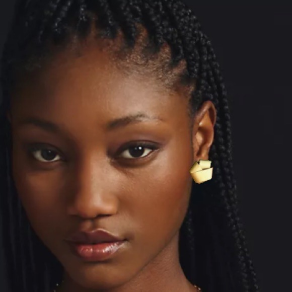 ALEXIS BITTAR • Roxbury Satin Brushed Gold Folded Metal Ribbon Post Earrings - Picture 12 of 12